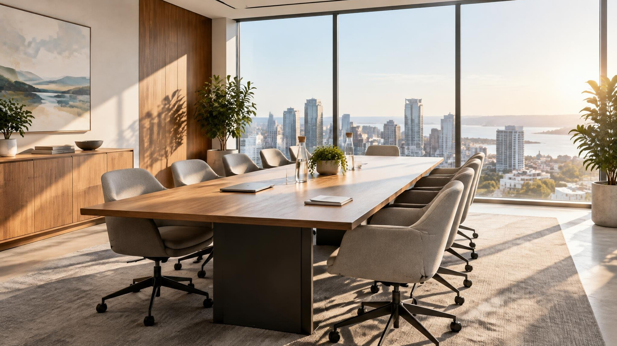 Bright modern office with a large window